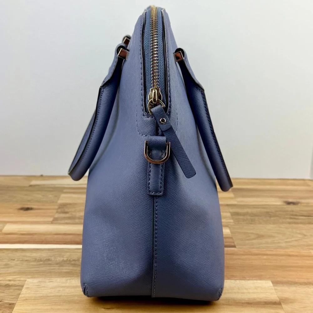 Kate Spade Cameron Street Blue Saffiano Leather Dome Satchel Bag Purse